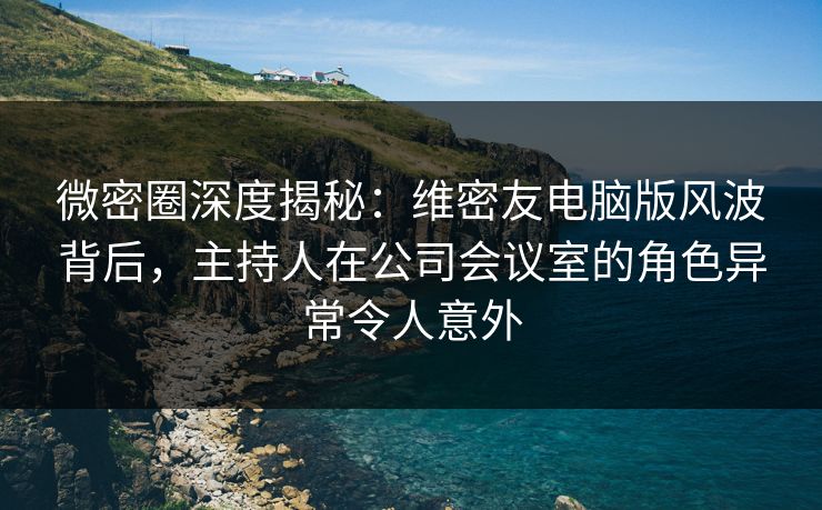 微密圈深度揭秘：维密友电脑版风波背后，主持人在公司会议室的角色异常令人意外